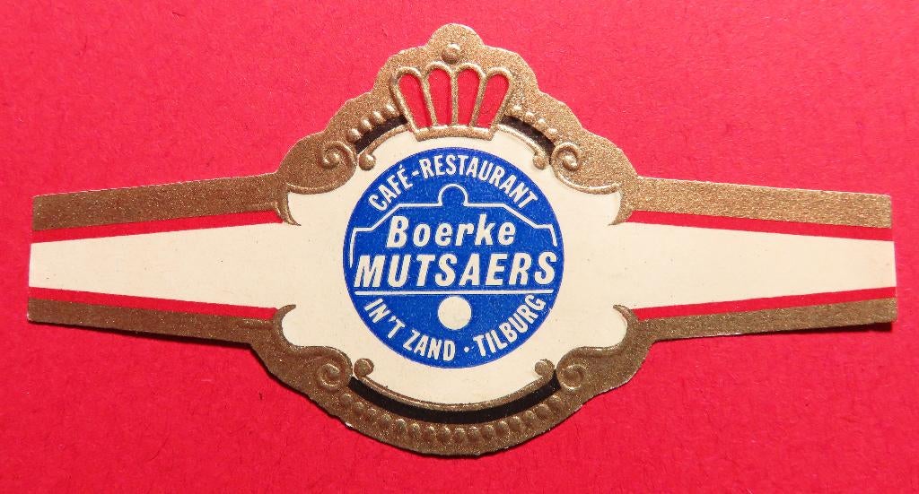Sigarenbandje Reclamebandje Boerke Mutsaers Tilburg, Verzenden, Gebruikt, Sigarenbandjes