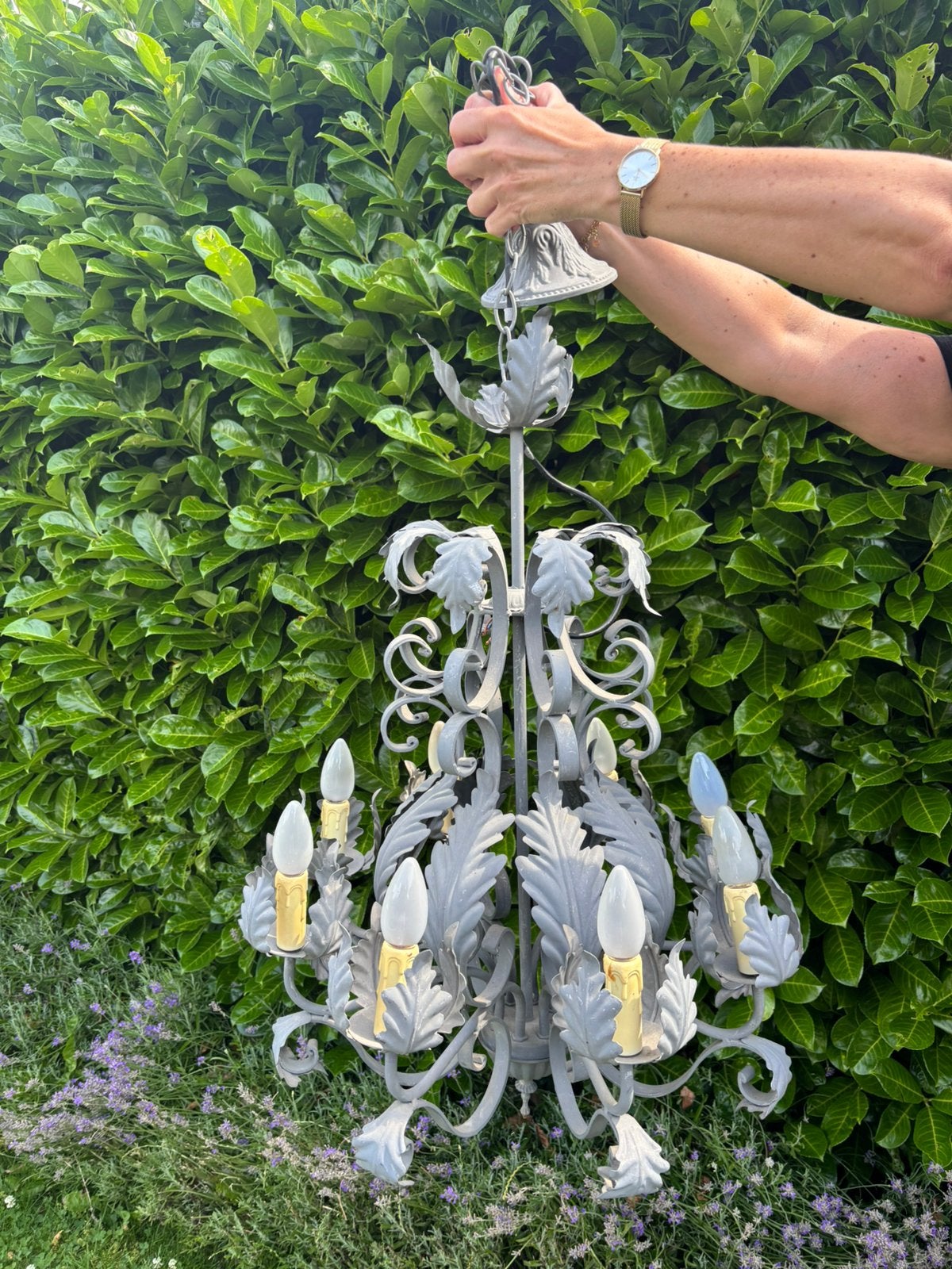 Franse hanglamp / kroonluchter, Ophalen, Gebruikt