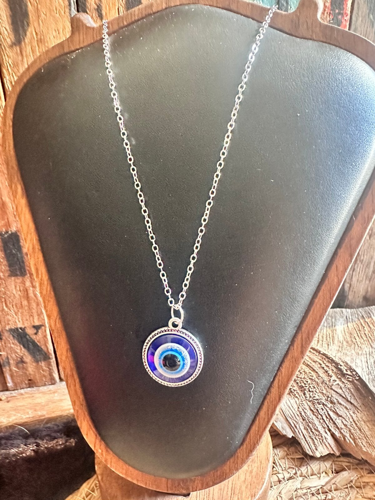Boho halsketting / blauw oog / bescherming / nieuw, Ophalen of Verzenden, Nieuw, Overige materialen