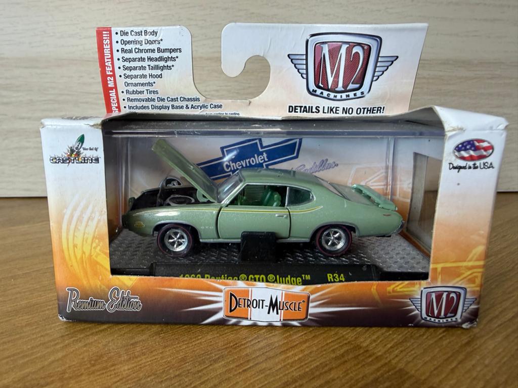 M2 Machines 1969 Pontiac GTO Judge R34 - Nieuw in doos, Verzenden, Zo goed als nieuw, Auto