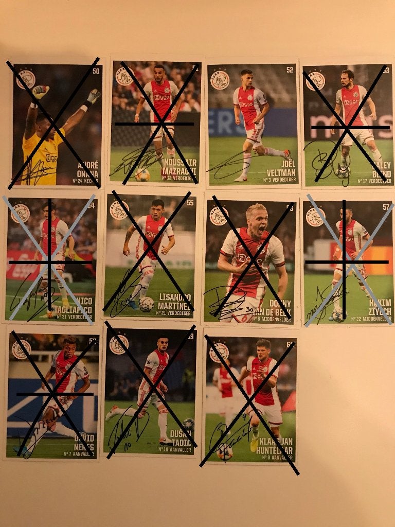Ajax Voetbalplaatjes - Diverse Spelers (2019-2020), Ophalen of Verzenden, Zo goed als nieuw, Plaatje
