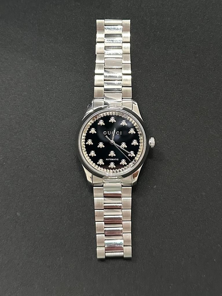 Gucci horloge heren 38mm, Staal, Staal, Polshorloge, Zo goed als nieuw