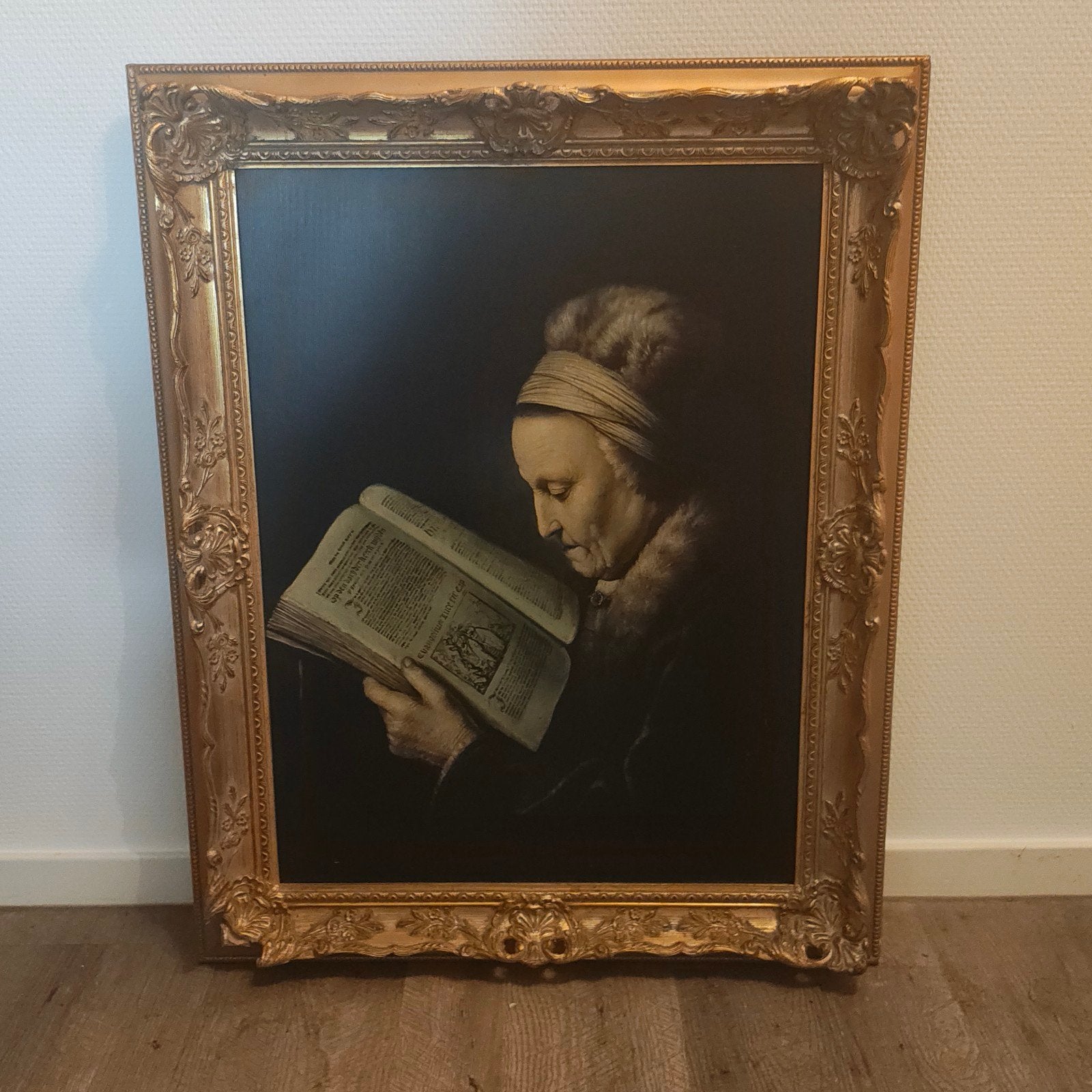 Klassiek schilderij: Lezende vrouw met boek, Ophalen, Portret of Personen