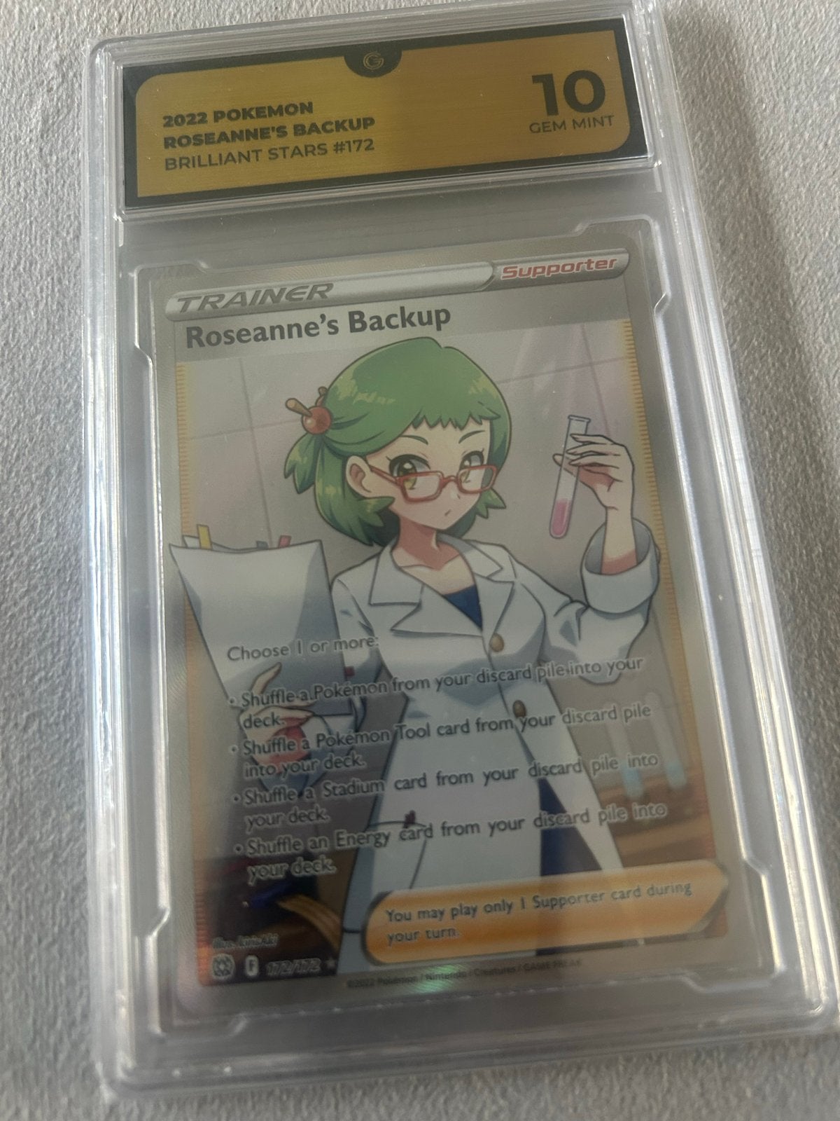 Roseanne's Backup 172/172 Full Art Trainer PSA 10 Gem Mint, Ophalen of Verzenden, Nieuw, Losse kaart