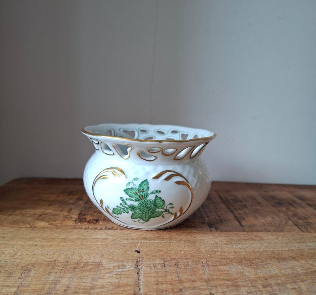 Herend Apponyi Chinees Boeket Potje met Open Rand, Antiek en Kunst, Ophalen of Verzenden