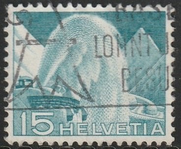 Zwitserland 1949 532 Sneeuwblazer 15c, Gest, Ophalen of Verzenden, Gestempeld