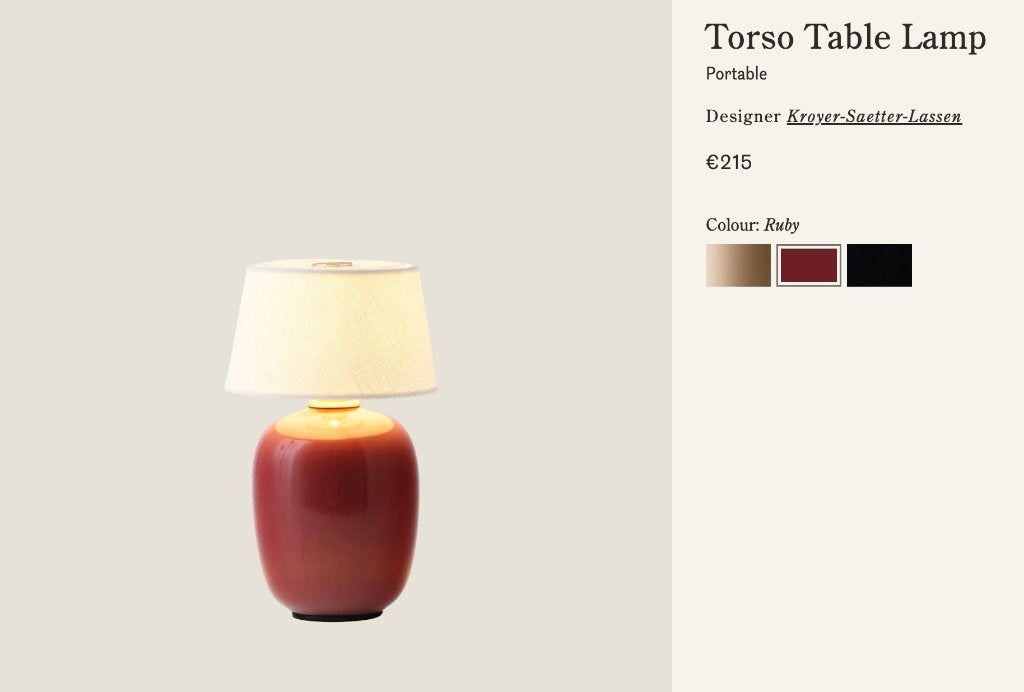 Audo Copenhagen Torso Table Lamp, Overige merken, Nieuw, Ophalen of Verzenden, Sfeerlamp