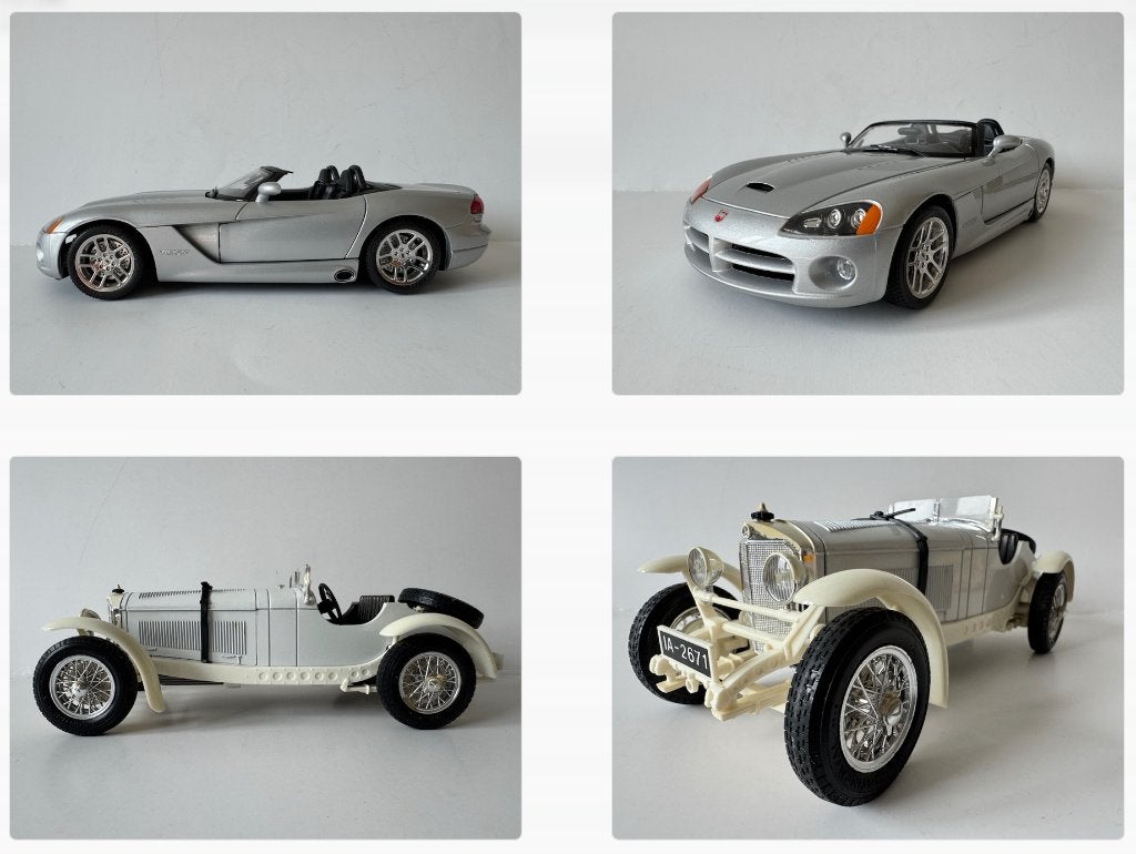 Bburago: Dodge Viper, Mercedes SSKL, Ophalen of Verzenden, Zo goed als nieuw, Auto, Bburago