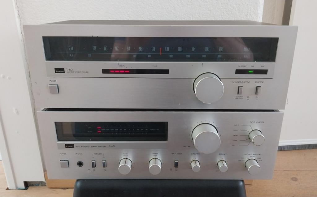 Sansui A-60 Versterker em T-60 tuner- Vintage Audio, Overige merken, Gebruikt, Tuner of Radio, Losse componenten