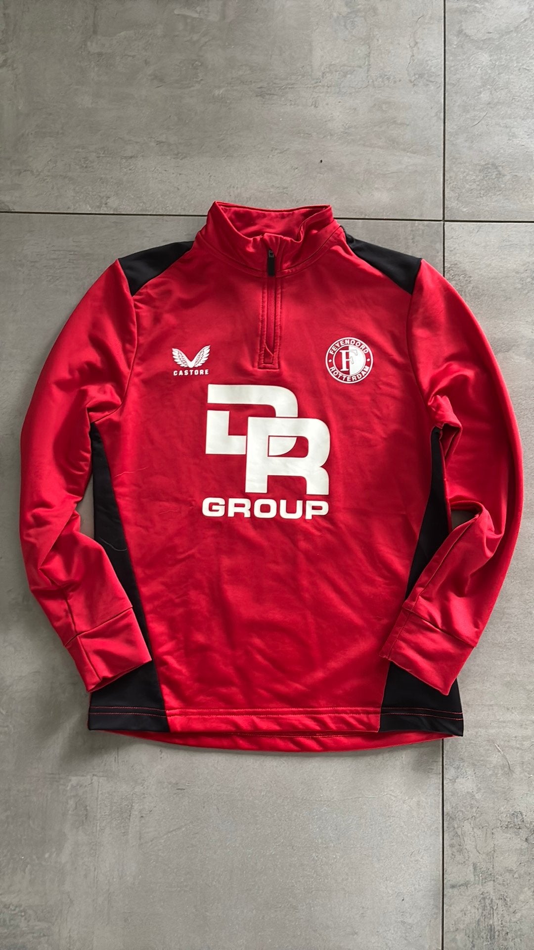 Feyenoord zip shirt, Maat XS of kleiner, Ophalen of Verzenden, Zo goed als nieuw, Shirt