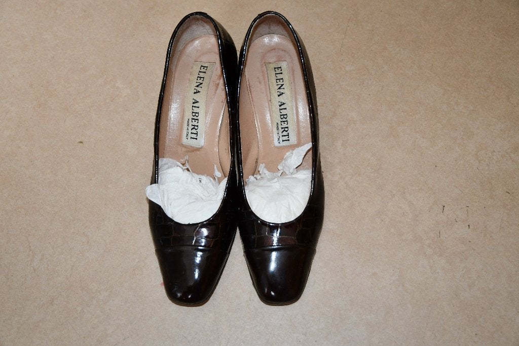 Bruine kroko pumps - Elena Alberti - maat 36,5, Kleding | Dames, Schoenen, Pumps, Bruin, Verzenden, Elena Alberti