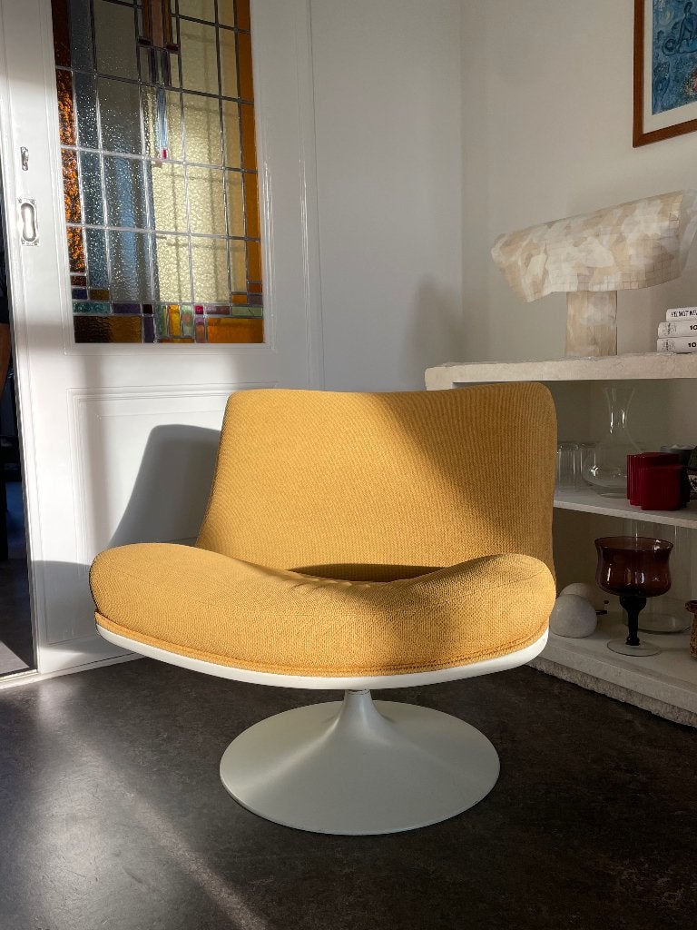 Vintage Artifort F978 fauteuil by Geoffrey Harcourt, Huis en Inrichting, Fauteuils, Ophalen, Overige materialen, Gebruikt, 75 tot 100 cm