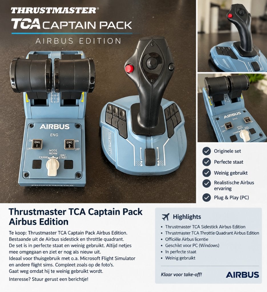 Thrustmaster TCA captainpack, Computers en Software, Ophalen of Verzenden, Zo goed als nieuw, Thrustmaster TCA