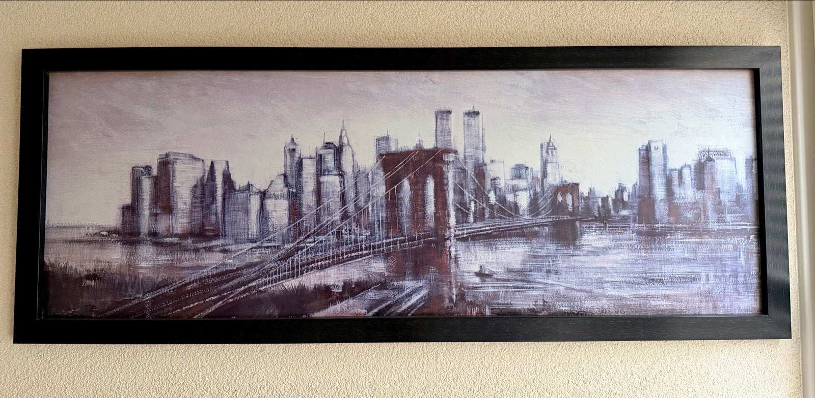 New York Twin Towers Schilderij - Uniek Stadsgezicht, Ophalen, 50 – 75, Gebruikt, 125 cm of meer