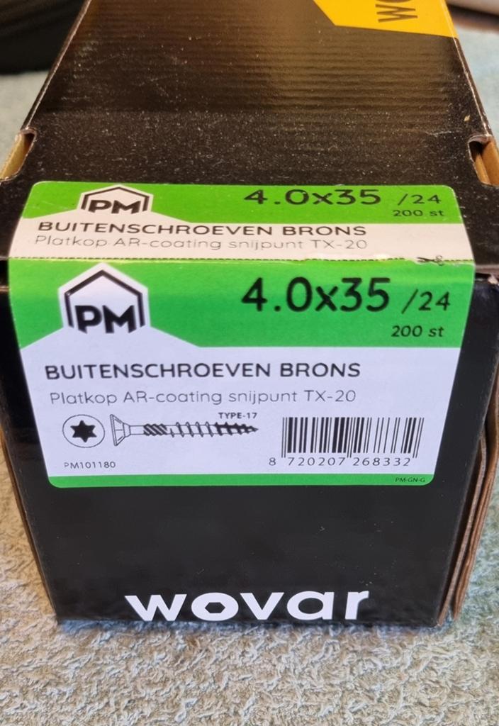 Nieuwe doos Wovar buitenschroeven, Ophalen, Nieuw, Schroeven