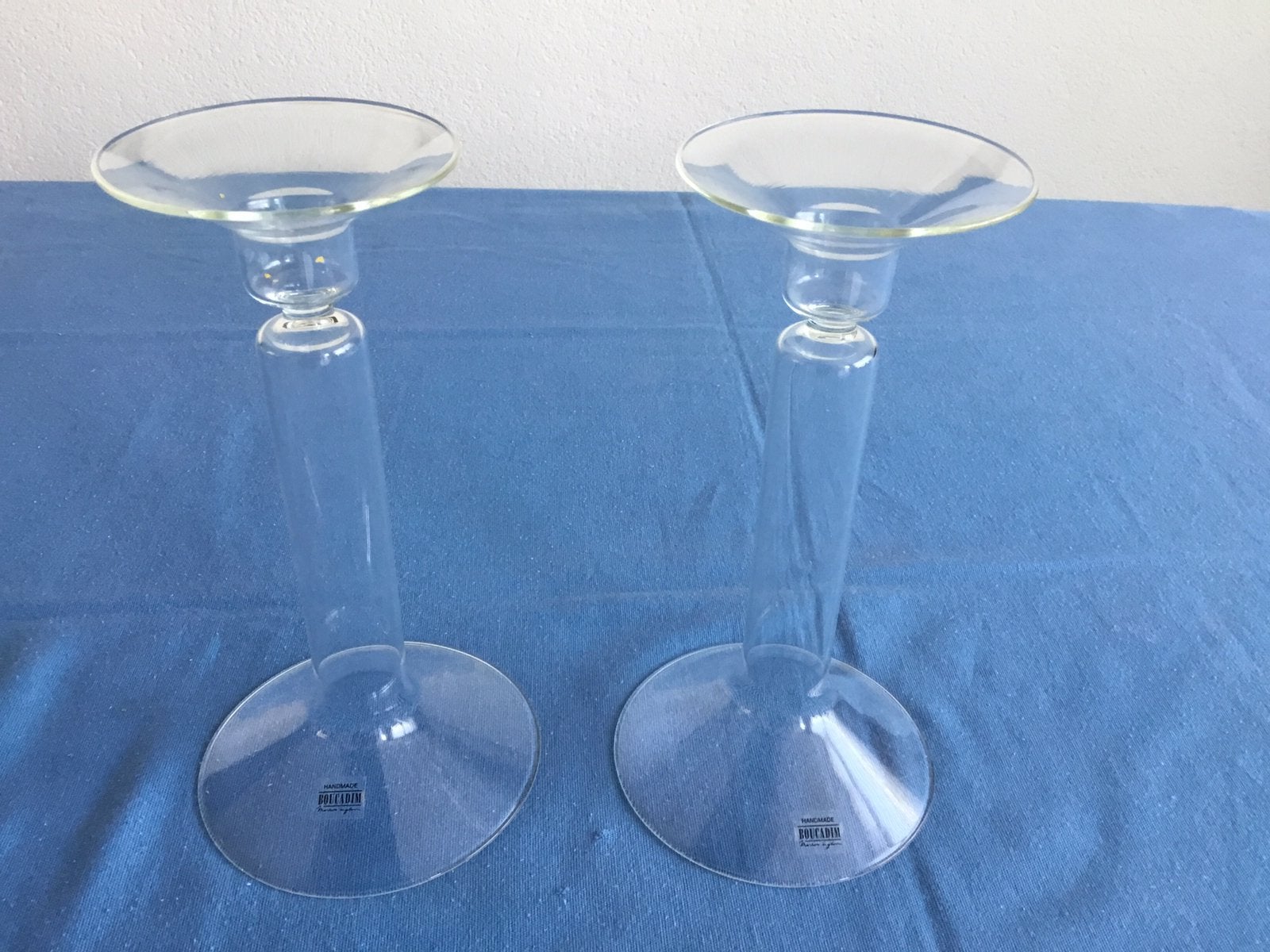 GLAZEN    KAARSENSTANDAARD  OP  VOET, Ophalen of Verzenden, Zo goed als nieuw, Glas