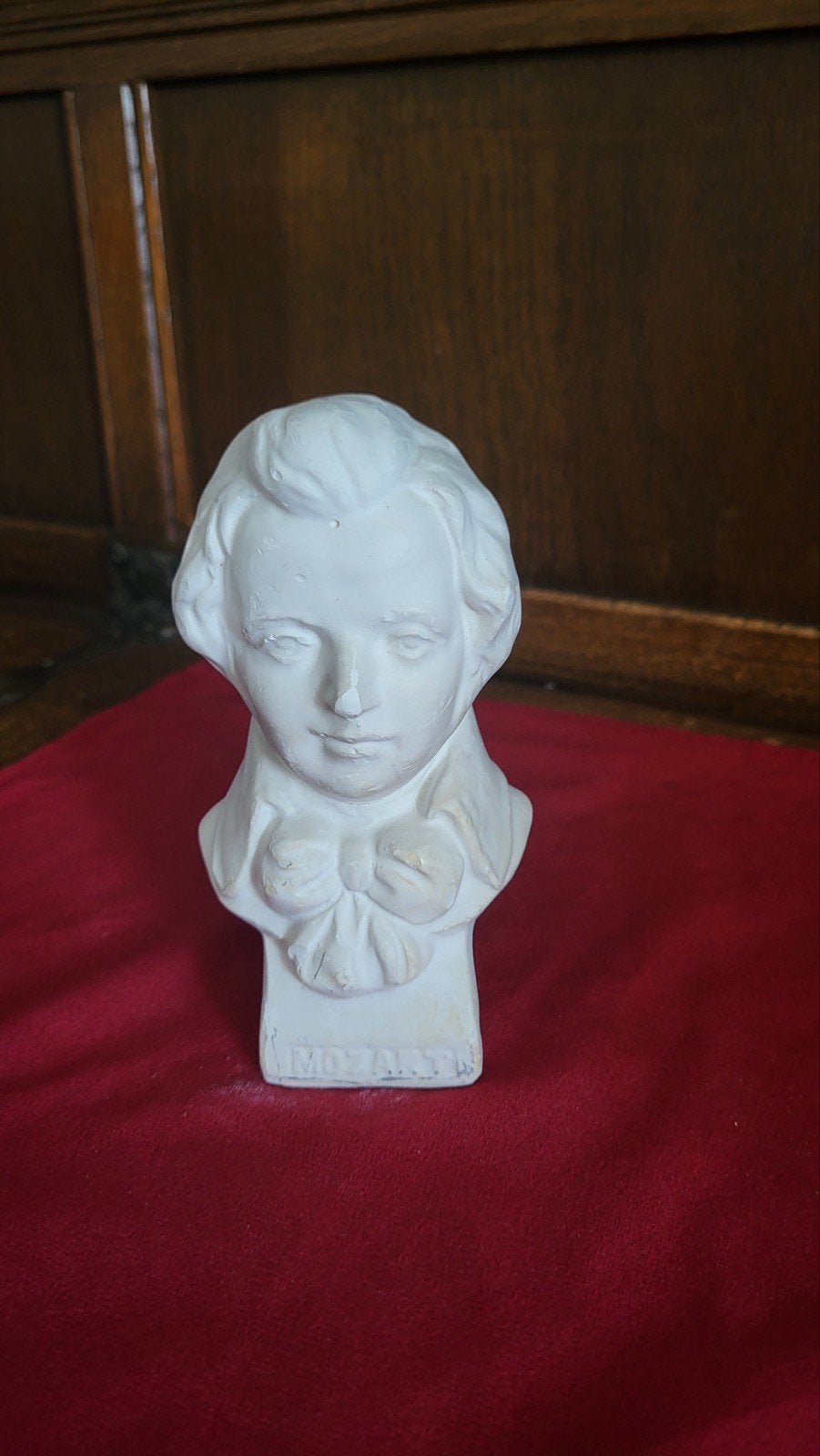 Mozart Buste - Wit Gipsen Beeldje, Antiek en Kunst, Minder dan 20 cm, Gips, Buste, Ophalen of Verzenden