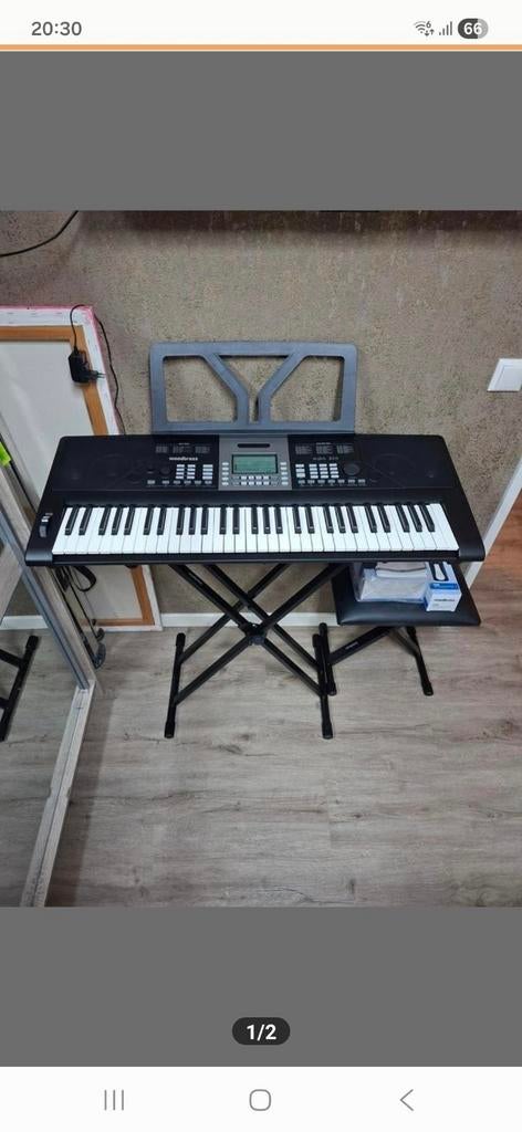 Nieuw Keyboard Compleet met Standaard, Kruk en Koptelefoon, 61 toetsen, Nieuw, Met standaard, Ophalen
