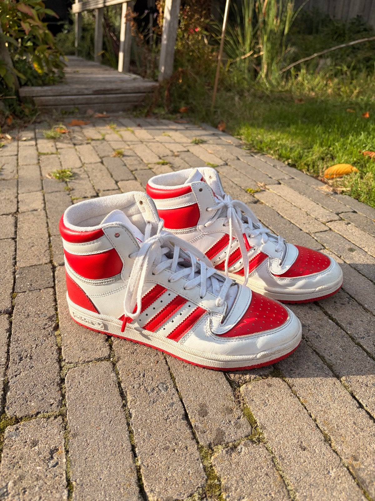 Adidas Top Ten Hi Sneakers Rood/Wit, Ophalen of Verzenden, Gedragen, Rood, Sneakers of Gympen