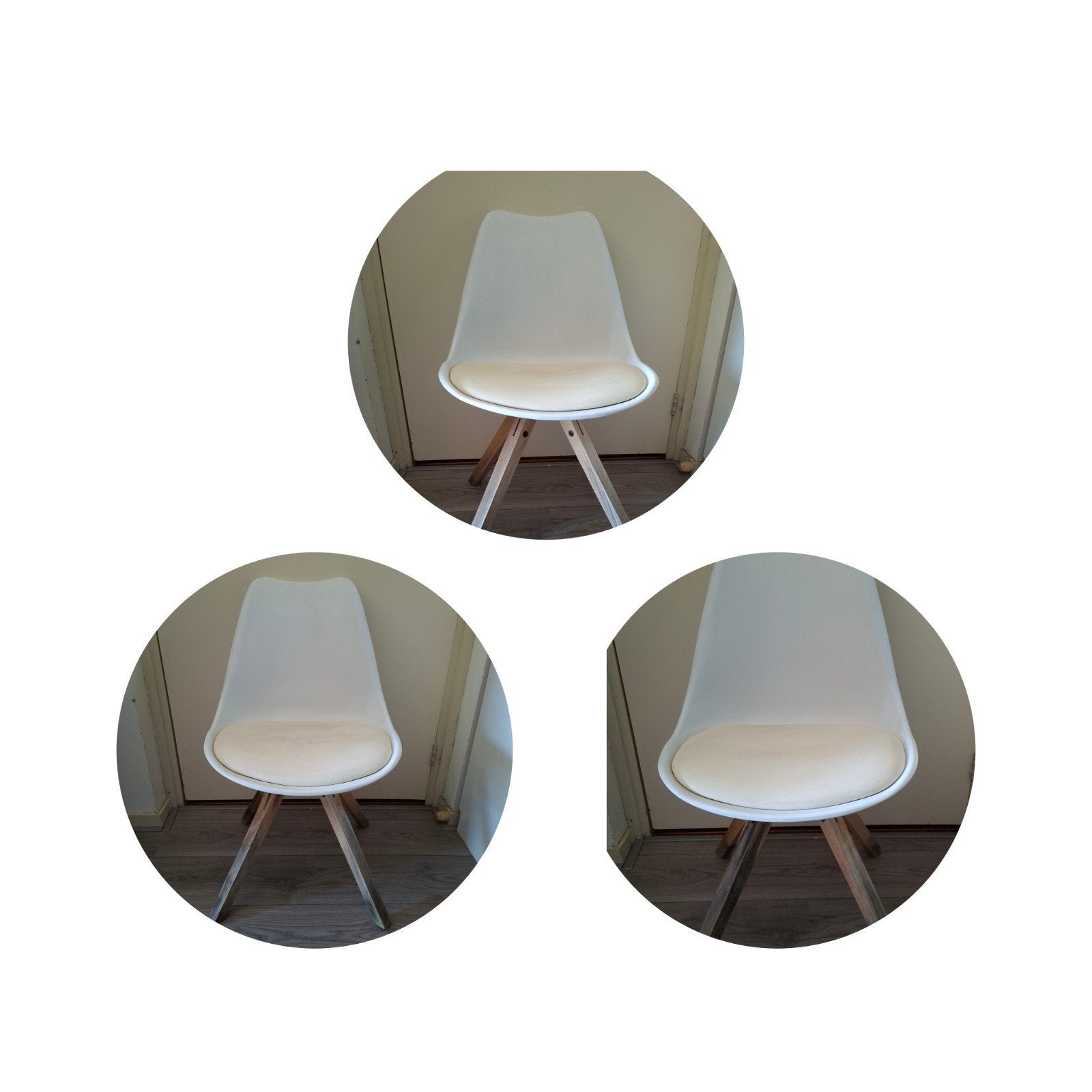 Eetkamer stoelen (3), Gebruikt, Drie, Wit, Ophalen