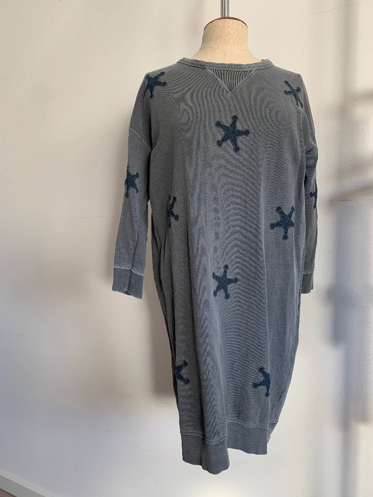 Scotch&Soda sweater jurk blauw grijs 36/S - 38/M, Verzenden, Scotch & Soda, Zo goed als nieuw, Knielengte