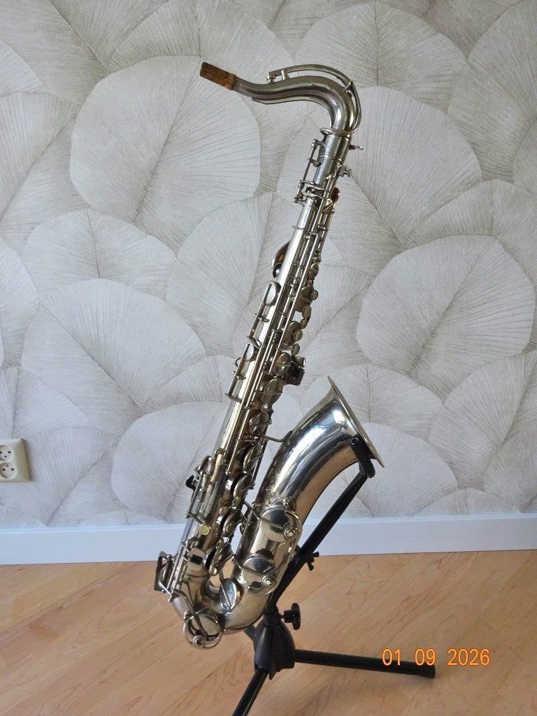 Tenorsax Weltklang Nikkel, Muziek en Instrumenten, Ophalen, Gebruikt, Tenor, Met koffer
