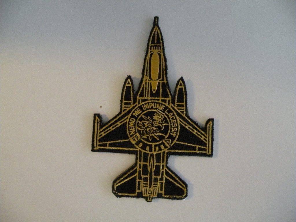 BAF 1 SQUADRON STINGER - F-16 SILOUTE PATCH, Ophalen of Verzenden, Zo goed als nieuw, Patch, Badge of Embleem