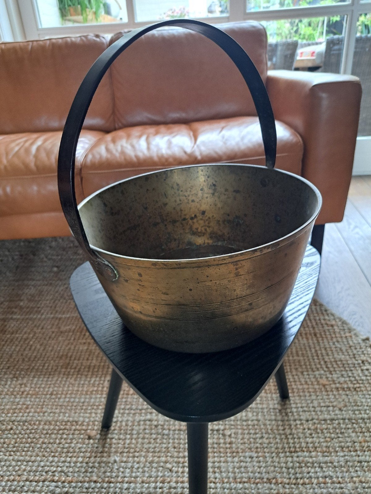 Antieke Koperen Pot met Hengsel - Decoratief en Uniek, Ophalen