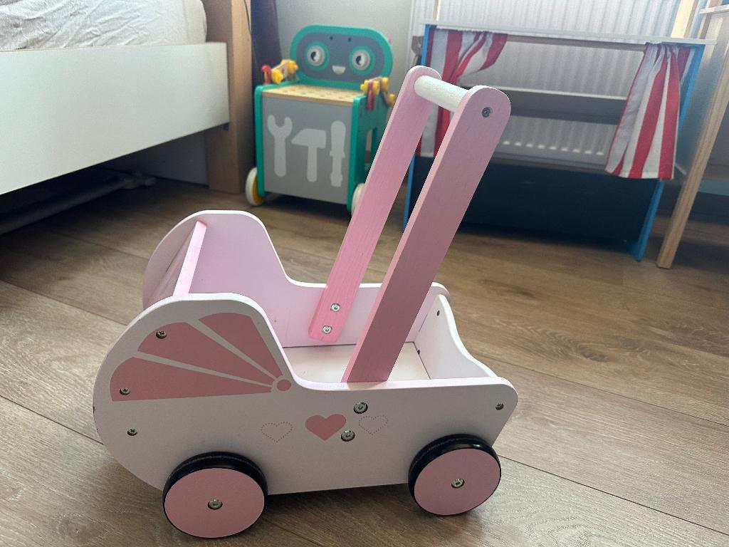 speelgoed kinderwagen hout, Ophalen, Gebruikt