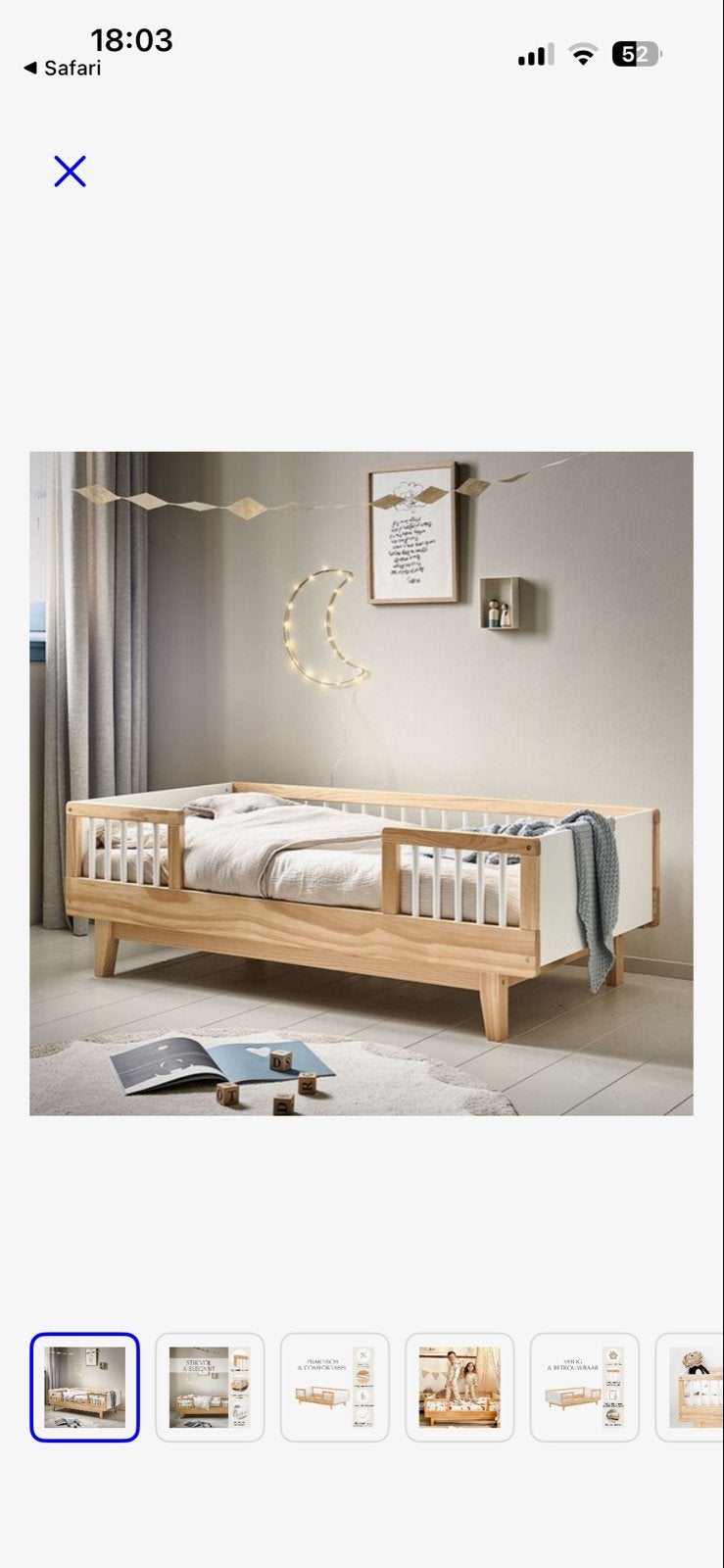 Petit Amelie peuterbed Cerise met matras en dekbed, Ophalen, Gebruikt, Wit, 190 cm of minder