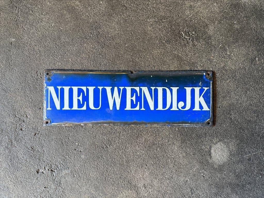 Emaille bord Nieuwendijk Amsterdam, Ophalen of Verzenden