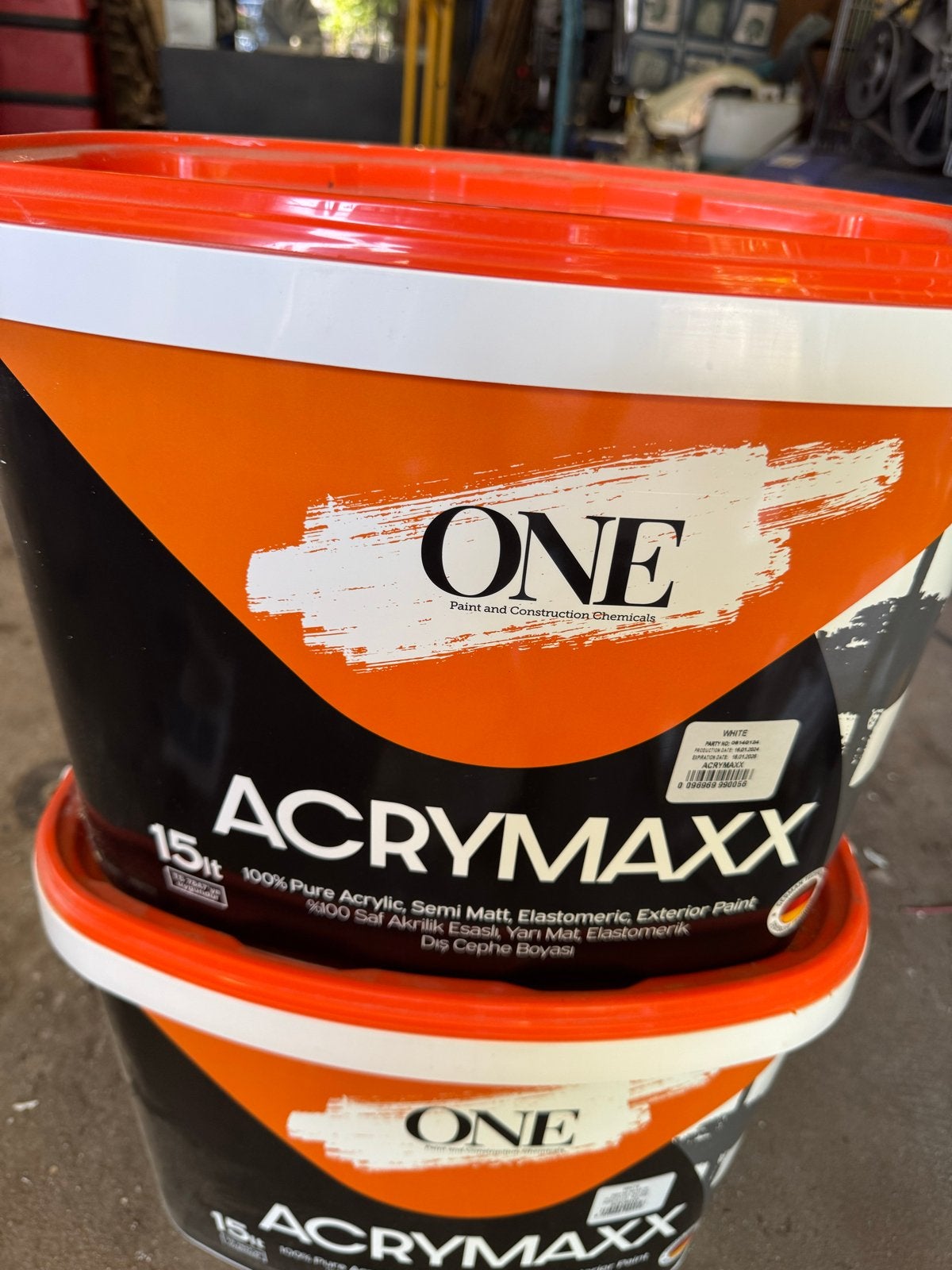 ACRYMAXX Buitenverf 15L - 100% Acryl Semi Mat Elastisch, Doe-het-zelf en Verbouw, Verf, Beits en Lak, Ophalen, Wit, Nieuw, Verf