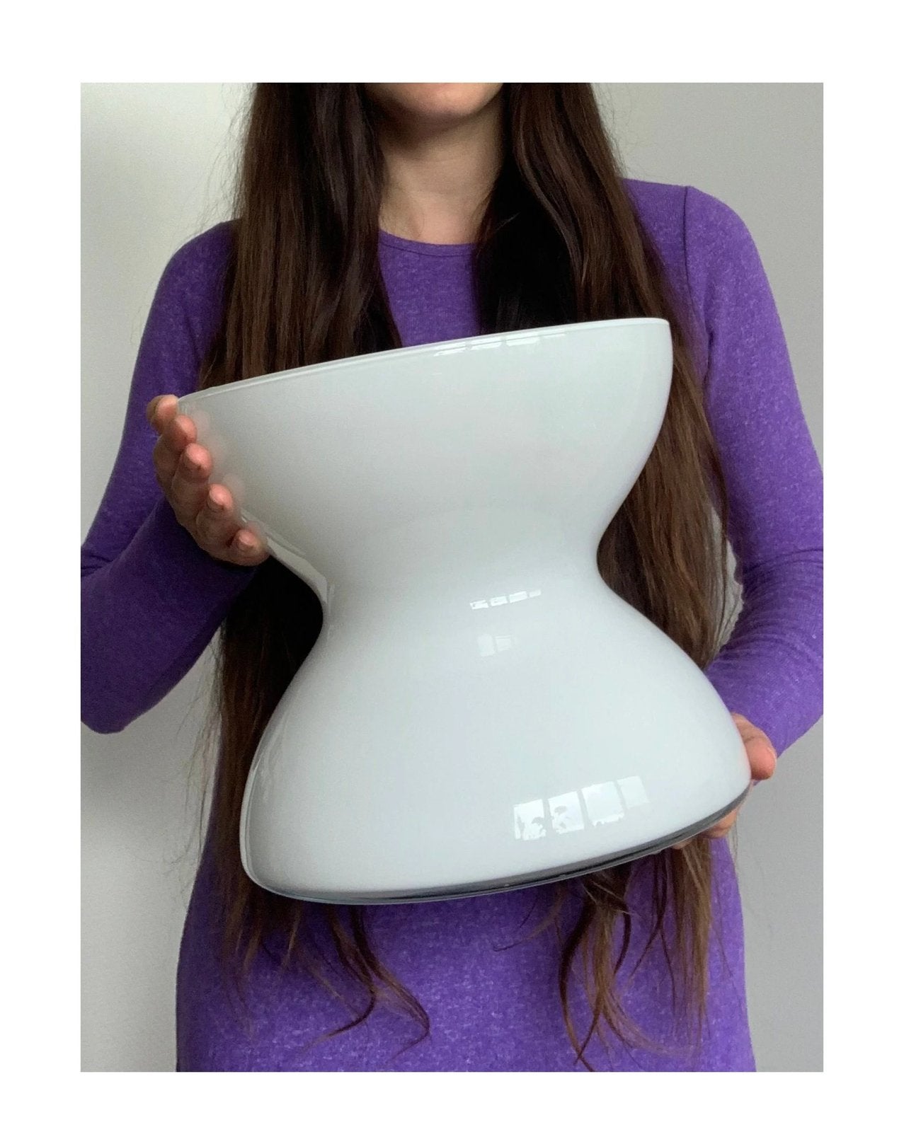 Ikea Anne Nilsson Diabolo grote vaas XL wit glas vintage 90s, Wit, ?, Minder dan 50 cm, IKEA
