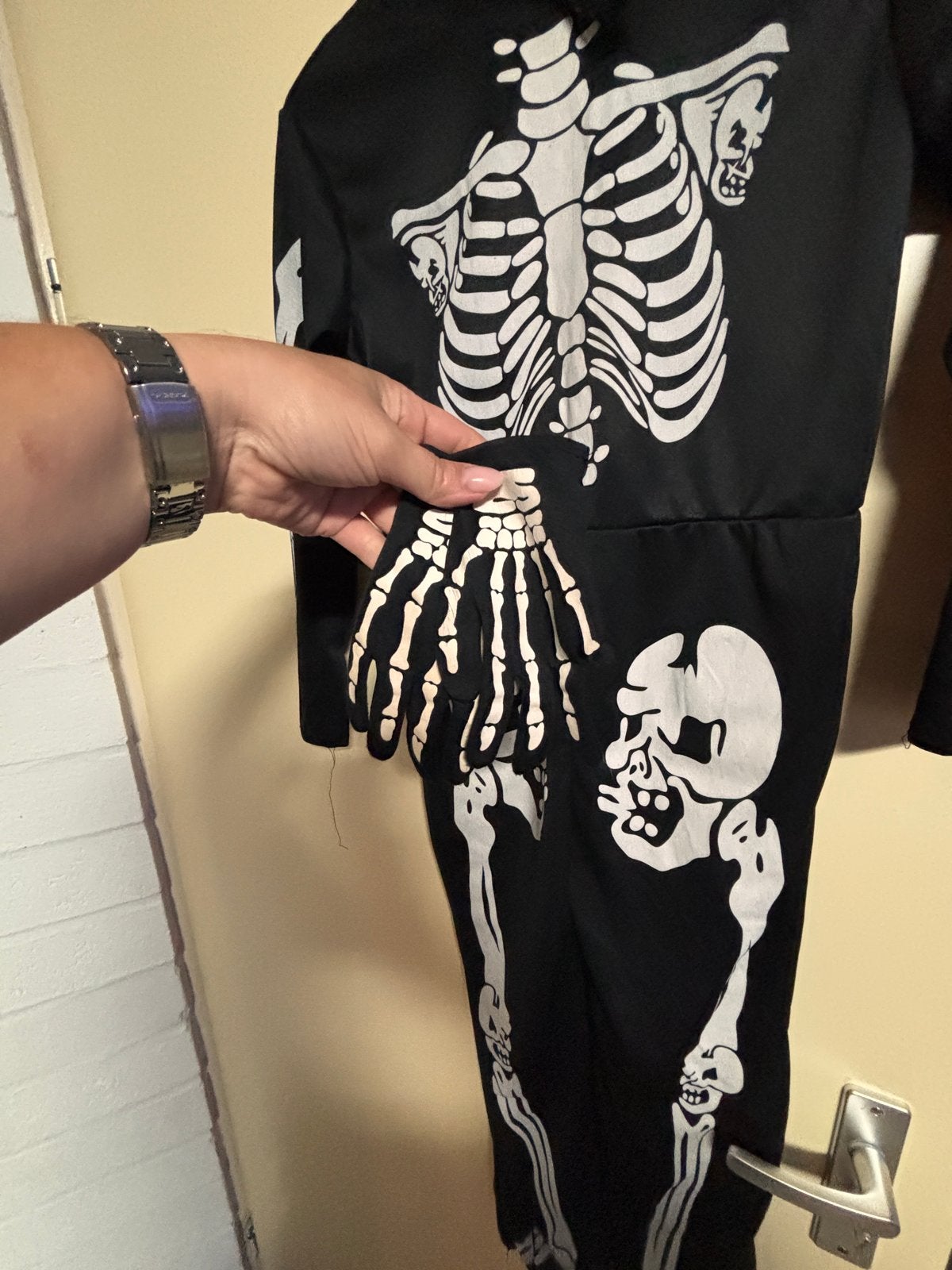 Skelet kostuum Halloween maat 7-10 jaar, Ophalen, Gebruikt, 134 t/m 140, Jongen of Meisje