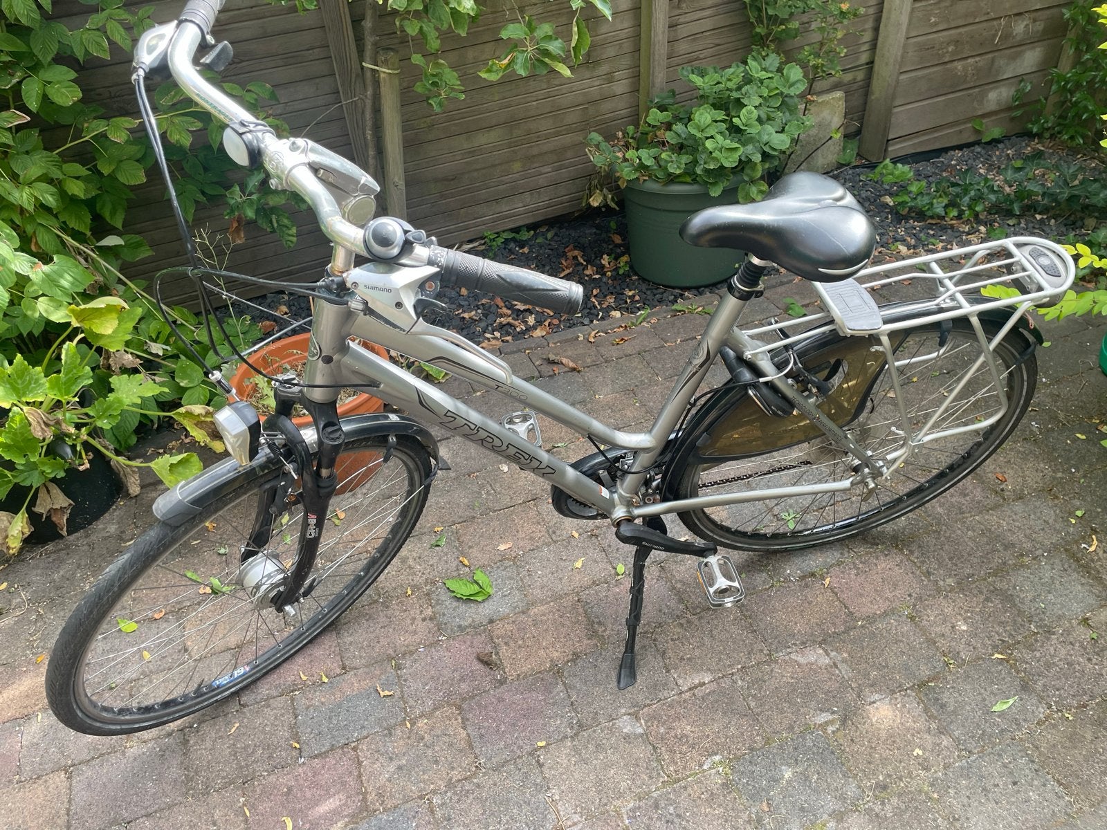Trek damesfiets met versnellingen en bagagedrager, Versnellingen, Ophalen, Overige merken, 53 tot 56 cm