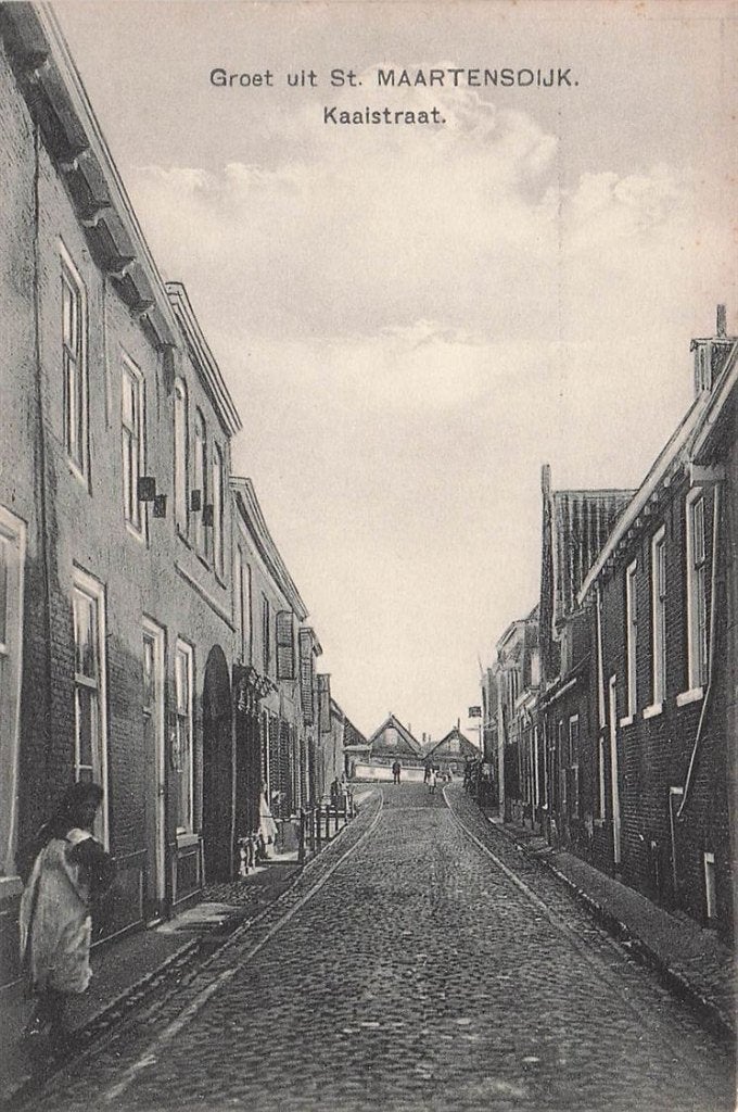 702-151-007 Groet Uit St Maartensdijk Kaaistraat, Verzamelen, Ansichtkaarten | Nederland, Verzenden, Voor 1920, Noord-Holland
