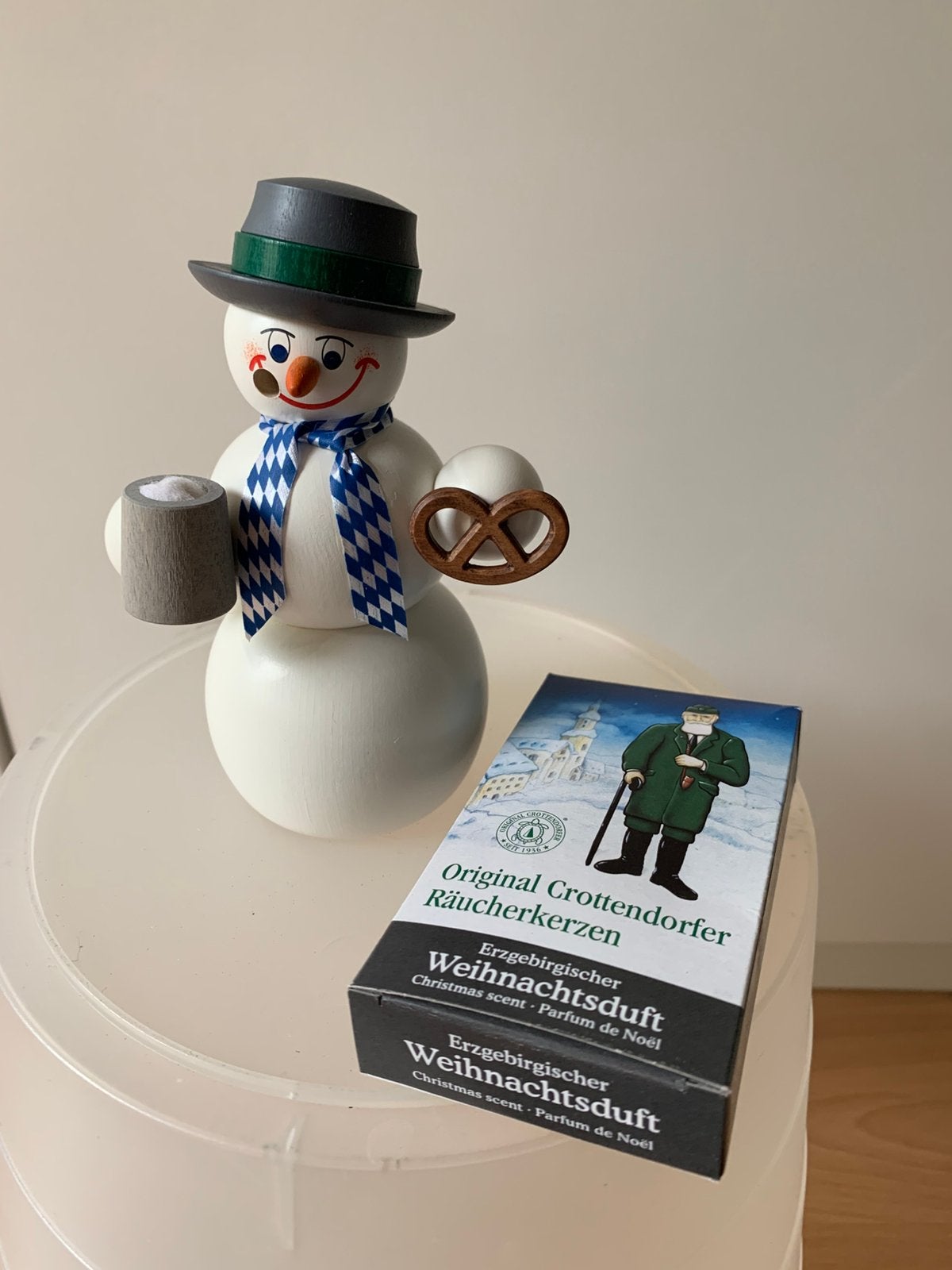 Traditioneel Duits Räuchermännchen - snowman with beer, Ophalen of Verzenden, Nieuw
