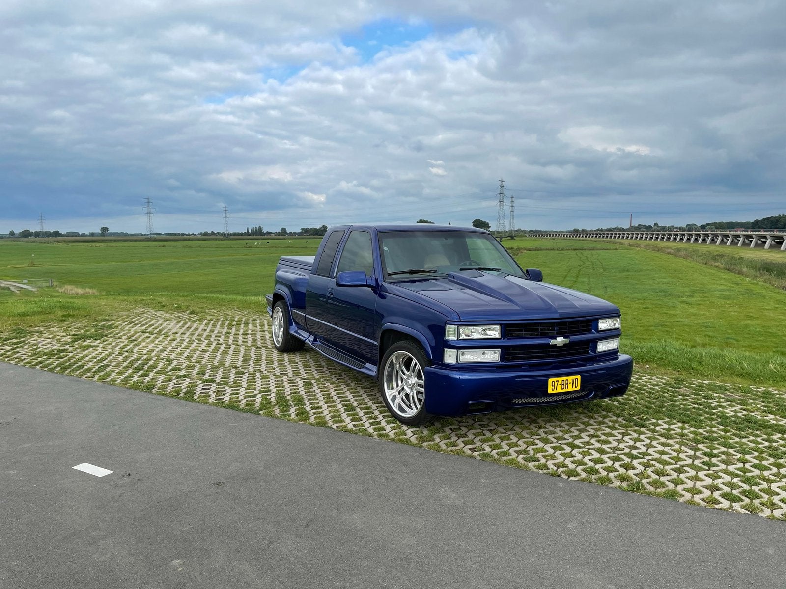 Custom Chevrolet c1500, Auto's, Automaat, Achterwielaandrijving, Pick-up, Blauw