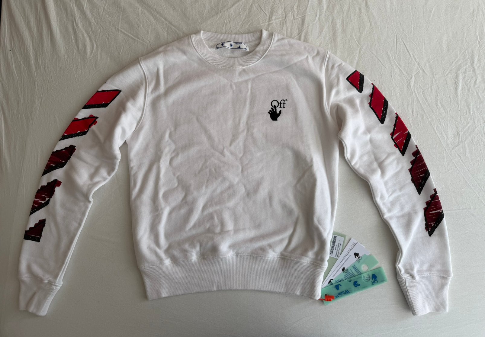 Off-White Marker Arrows Sweatshirt White/Red – Maat S, Verzenden, Nieuw, Maat 46 (S) of kleiner, Meerkleurig