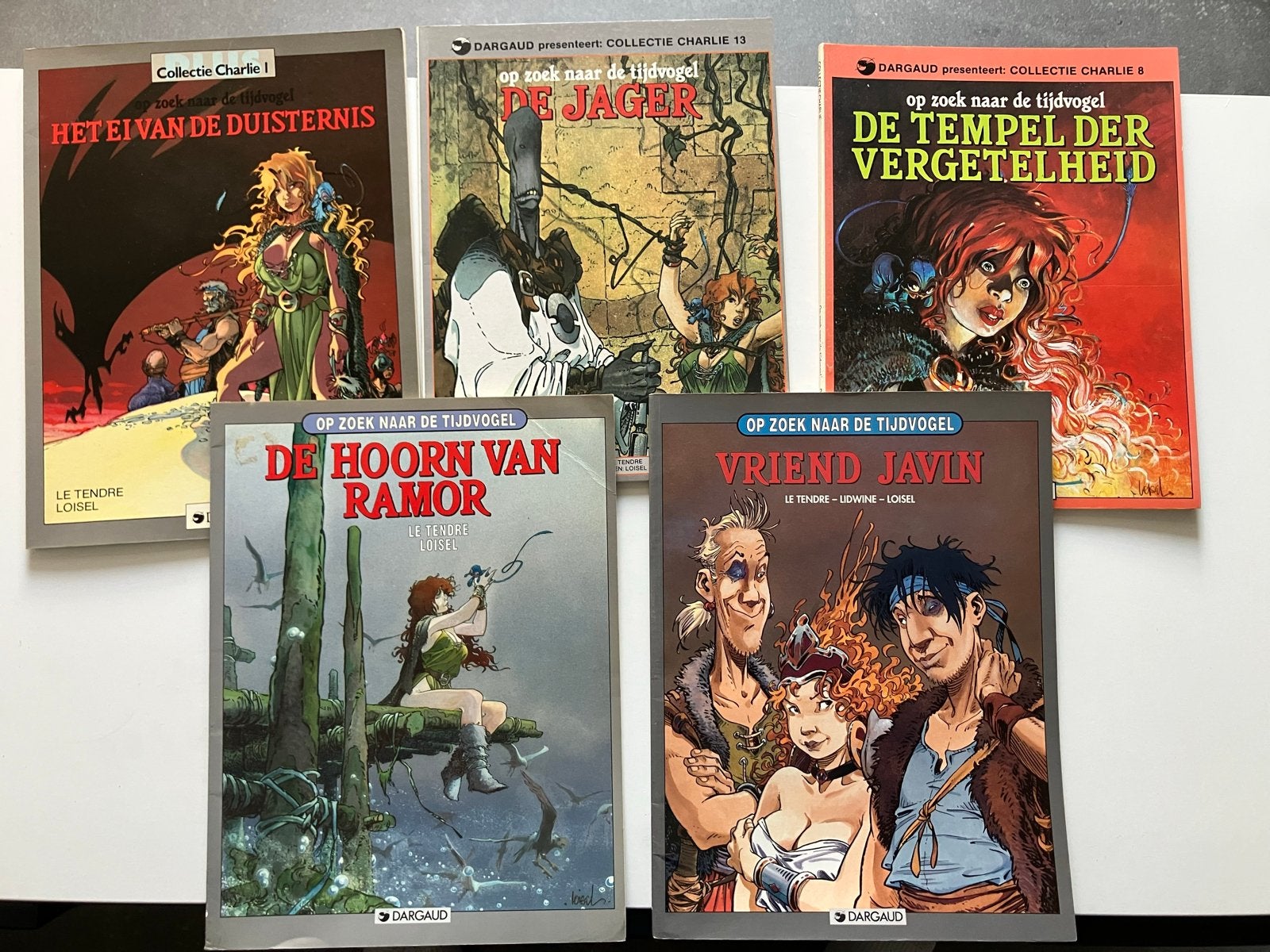 Op zoek naar de Tijdvogel - Complete serie (5 stripboeken), Complete serie of reeks, Ophalen, Gelezen