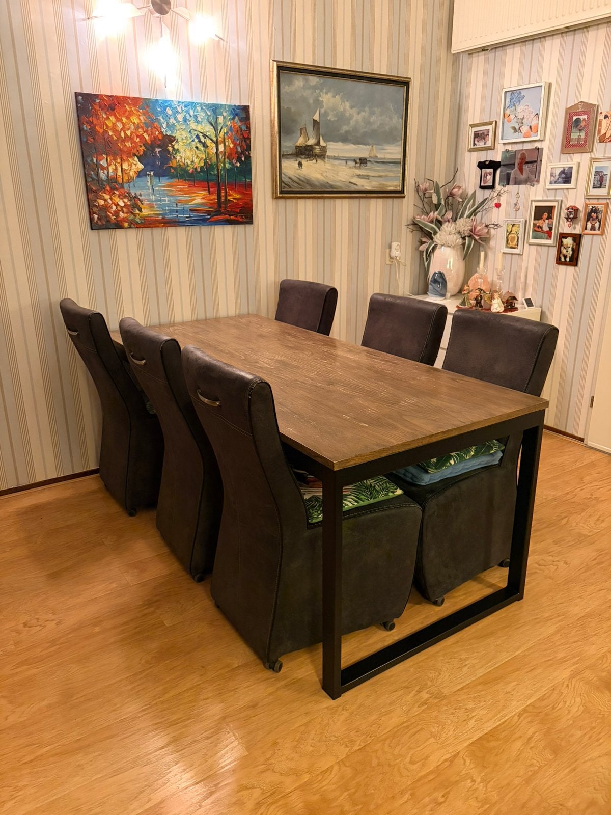 Eethoek met 6 stoelen, Ophalen, Gebruikt, 4 tot 6 stoelen