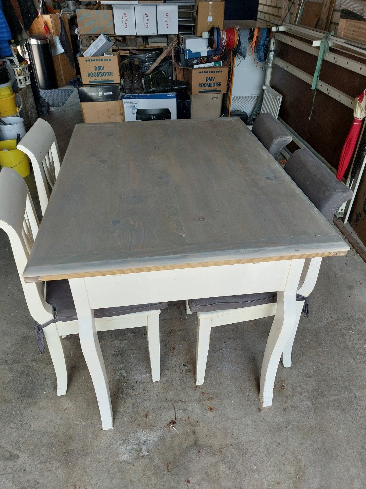 Antiek houten uitschuifbare eettafel set 3 lades, Huis en Inrichting, Tafels | Eettafels, Gebruikt, 100 tot 150 cm, Landelijk