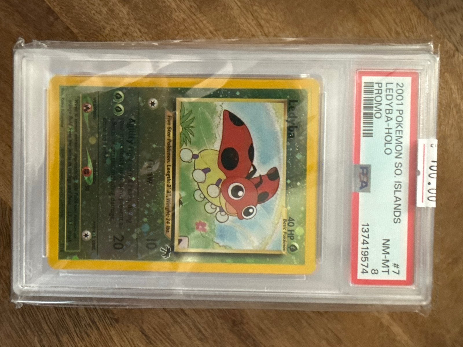 2001 Pokémon Southern Islands Ledyba Holo PSA 8, Ophalen of Verzenden, Zo goed als nieuw, Losse kaart, Foil