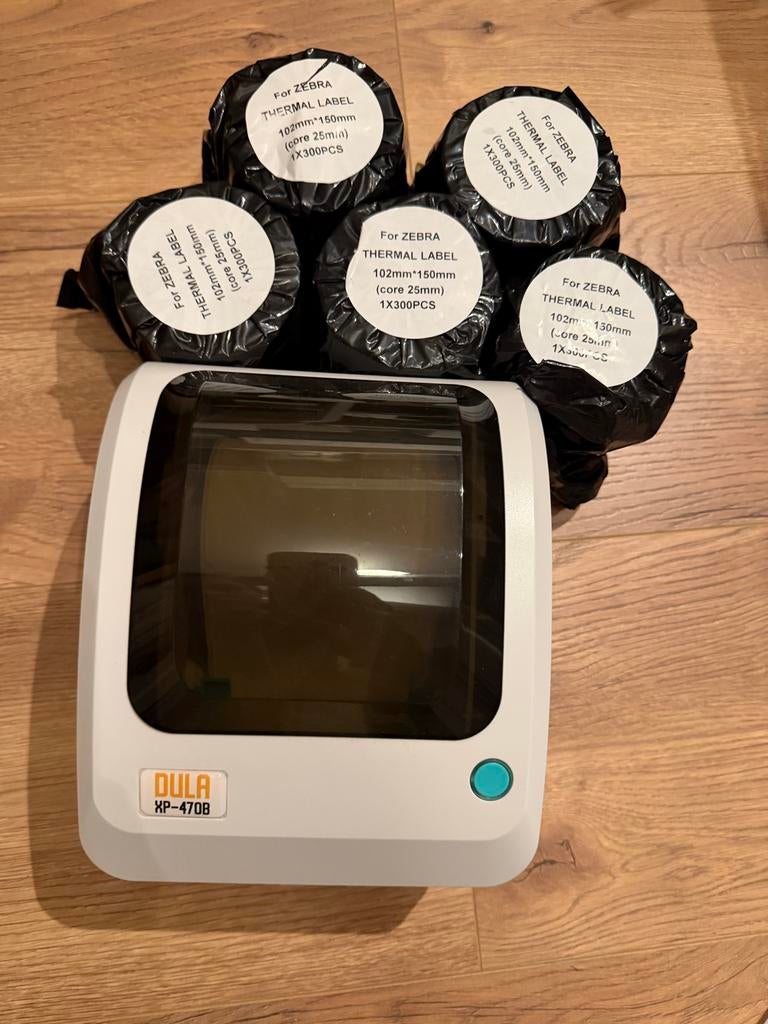 DULA XP-470B Labelprinter met 5 nieuwe verzendetiketten, Computers en Software, Labelprinters, Zo goed als nieuw, Etiket, Verzenden