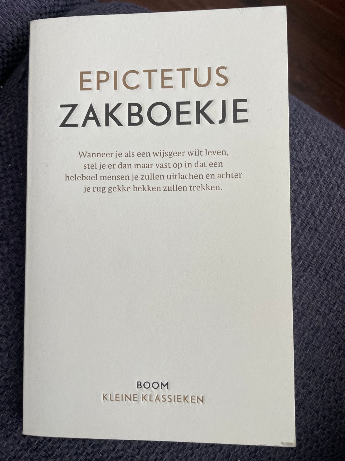Epictetus Zakboekje - Kleine Klassieken Filosofie, Boeken, Ophalen of Verzenden, Zo goed als nieuw, Wijsbegeerte of Ethiek