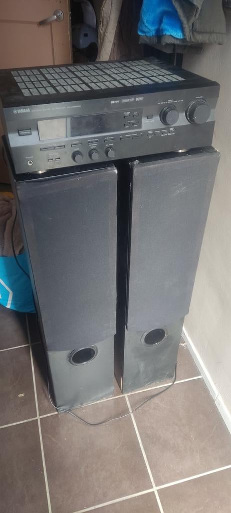 Yamaha RX-V396rds Powerfull Receiver + 2 luidsprekers, Ophalen, Gebruikt, Yamaha, 120 watt of meer