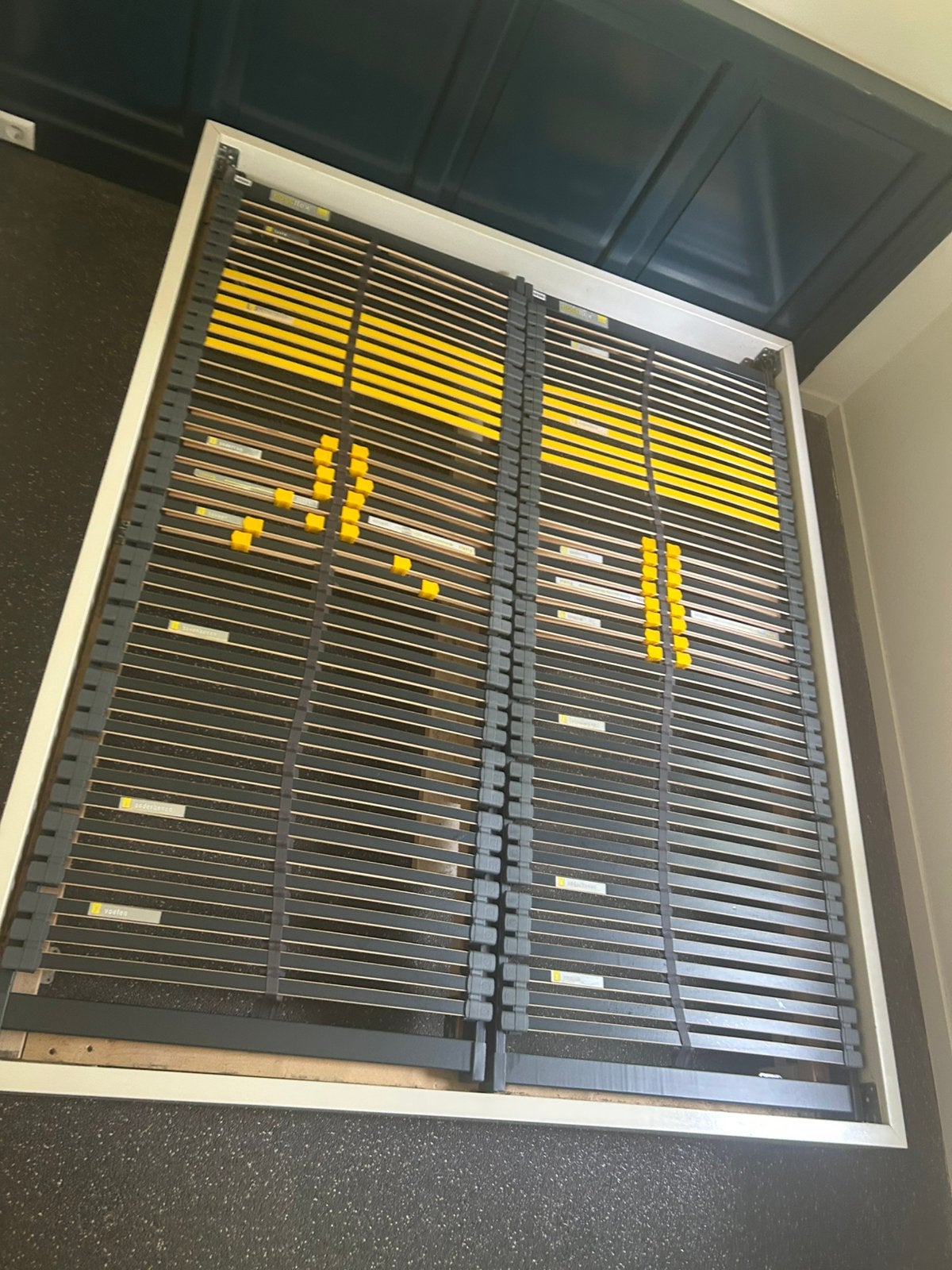 Lattenbodems met frame, Ophalen, Verstelbaar, Wit, Tweepersoons