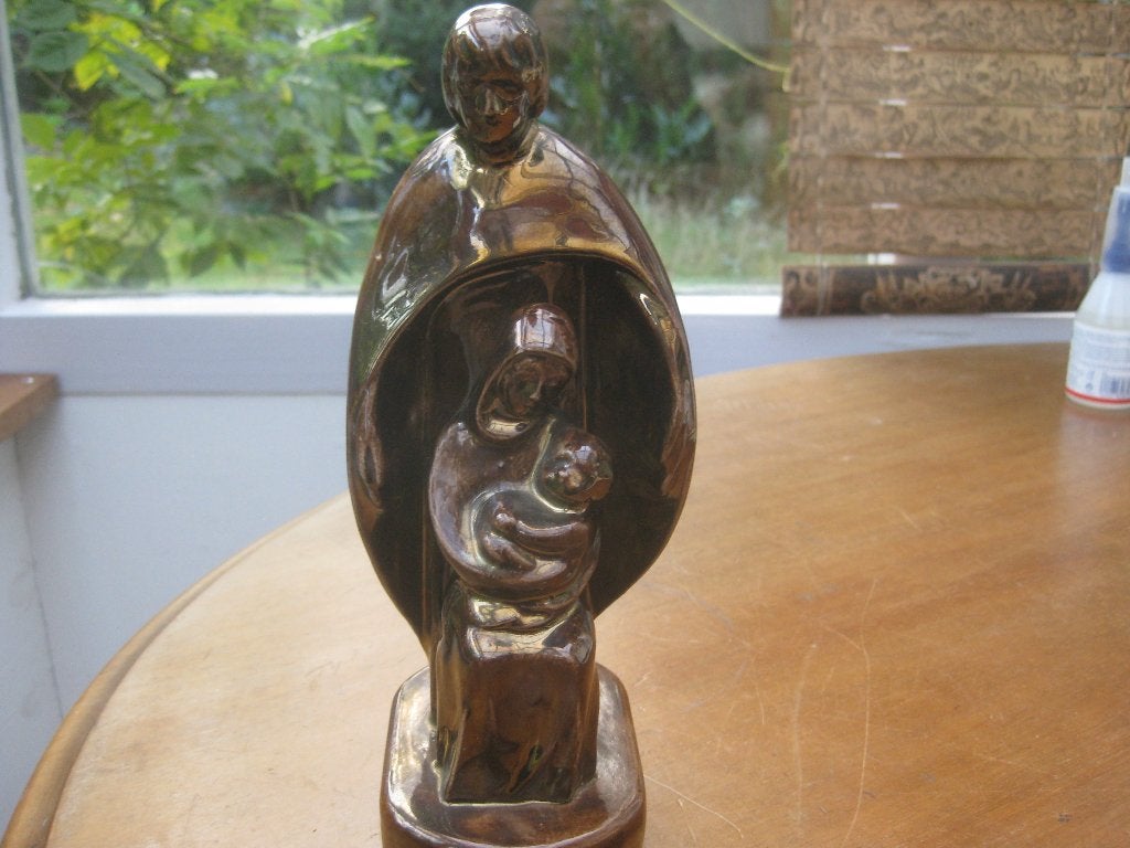 Vintage Keramiek Jozef, Maria en Jezus Beeldje, Ophalen of Verzenden