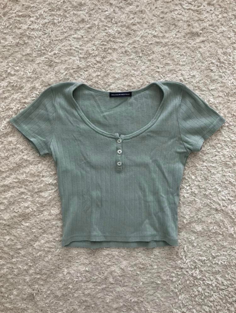 Green Crop Top, Ophalen, Zo goed als nieuw, Groen, Korte mouw