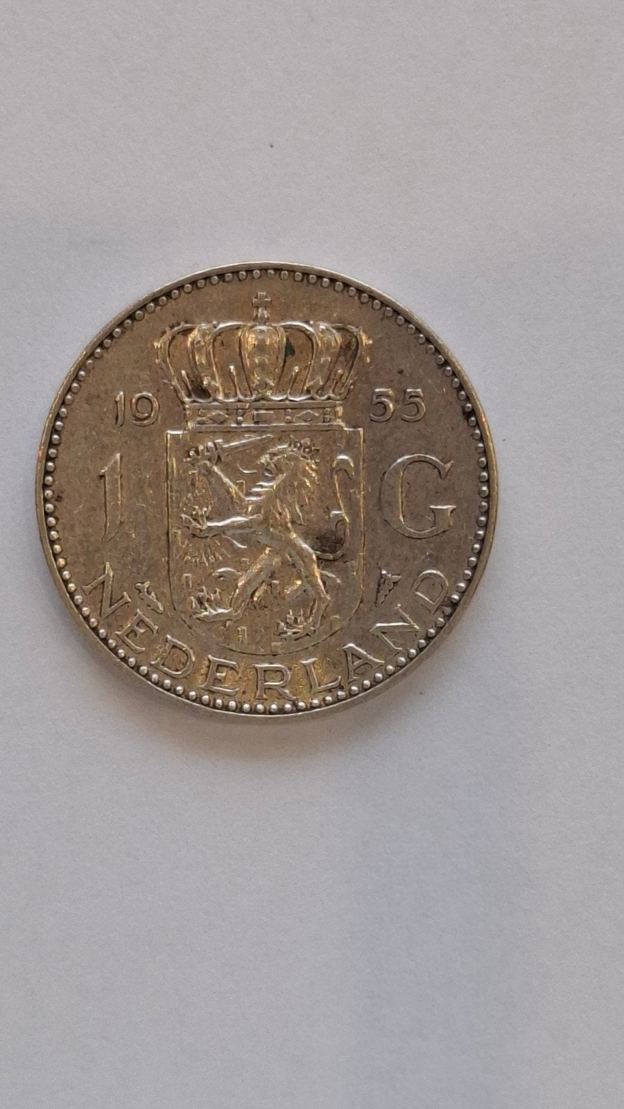 1 Gulden Koningin Juliana 1955, Postzegels en Munten, Munten | Nederland, 1 gulden, Koningin Juliana, Zilver, Ophalen of Verzenden
